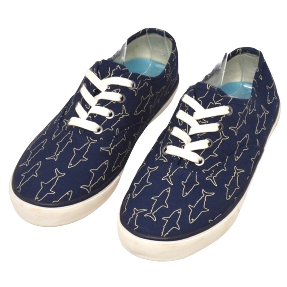 SeaVees Big Kids Legend Shark Print Sneaker Poplin Twill‎ Size 3